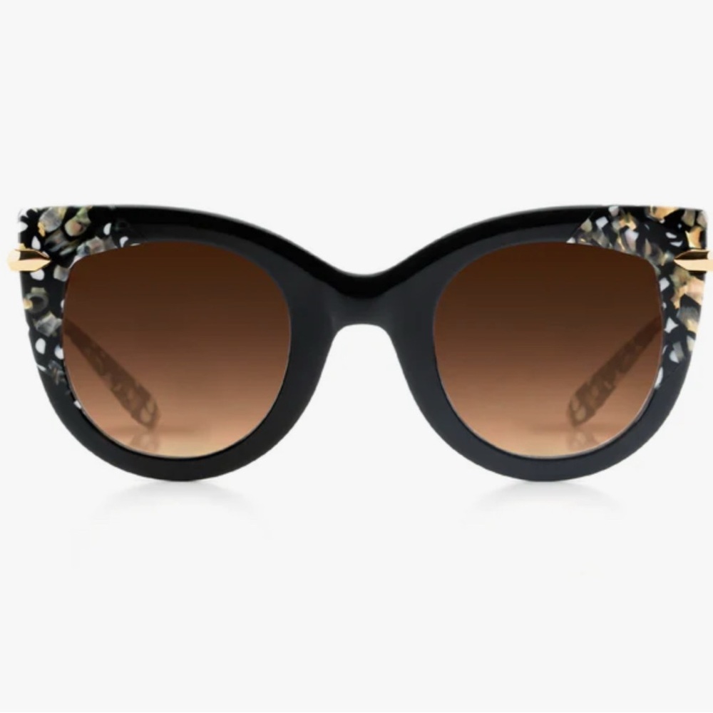 KREWE Black and Gold Patterned Sunglasses